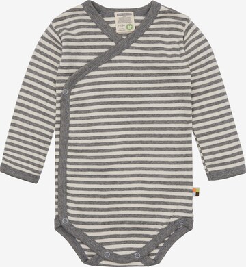 Tutina / body per bambino di loud + proud in grigio: frontale