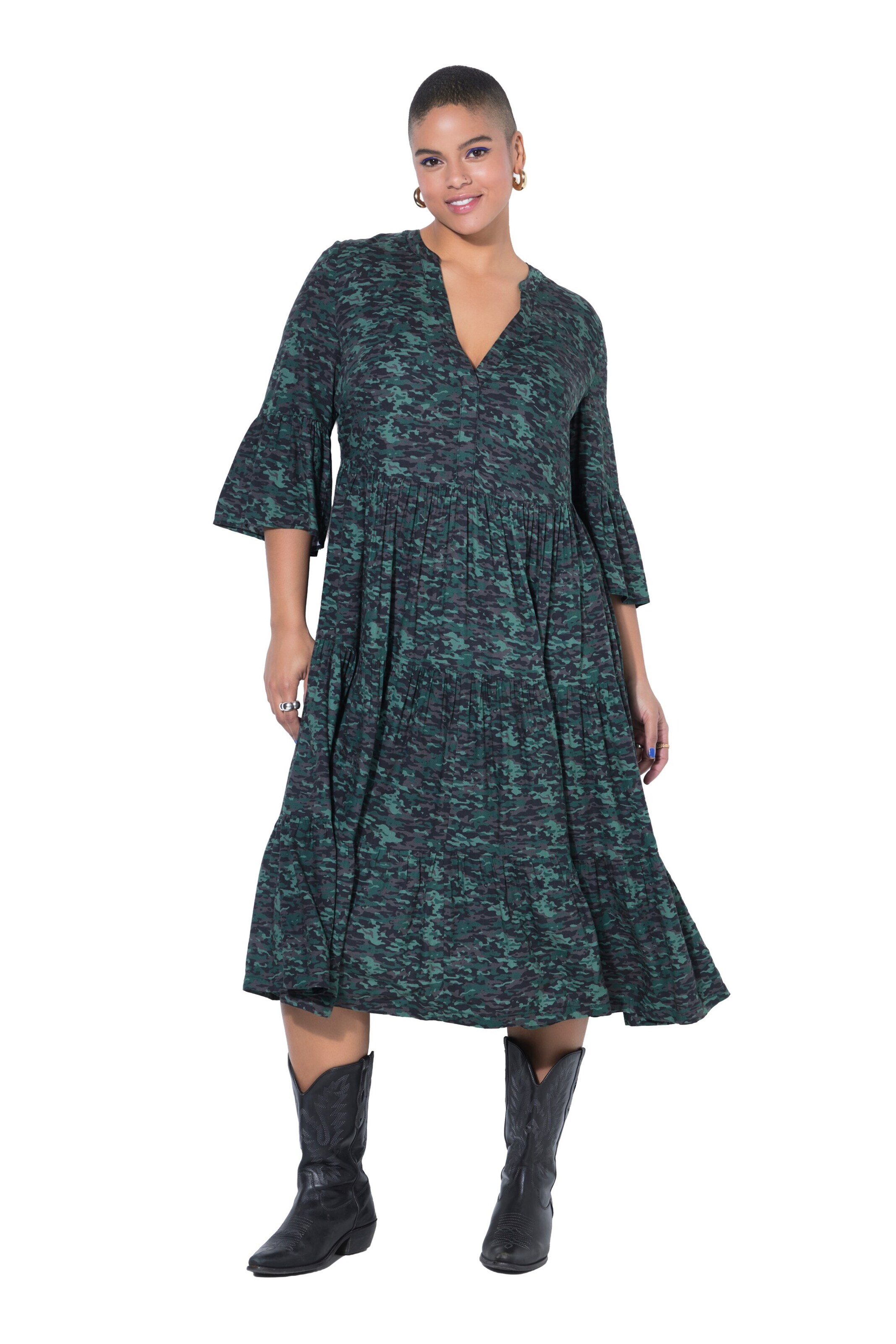 Studio Untold Jurk in Groen: voorkant