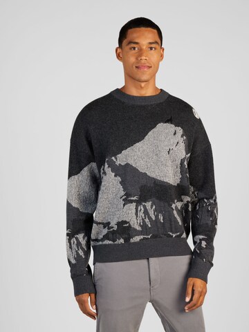HUGO Sweater 'Sermatt' in Grey: front