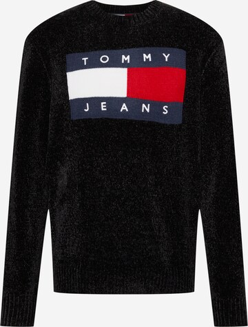 Tommy Jeans Pullover 'Intarsia' in Schwarz: front