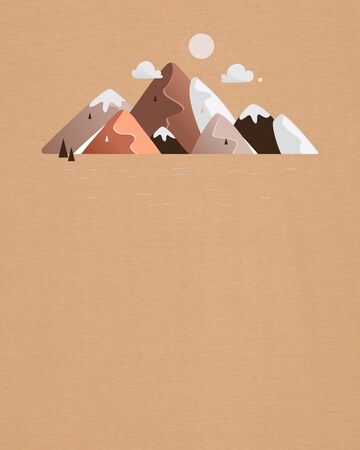 T-Shirt ' Mountains & Moon ' Watapparel en beige