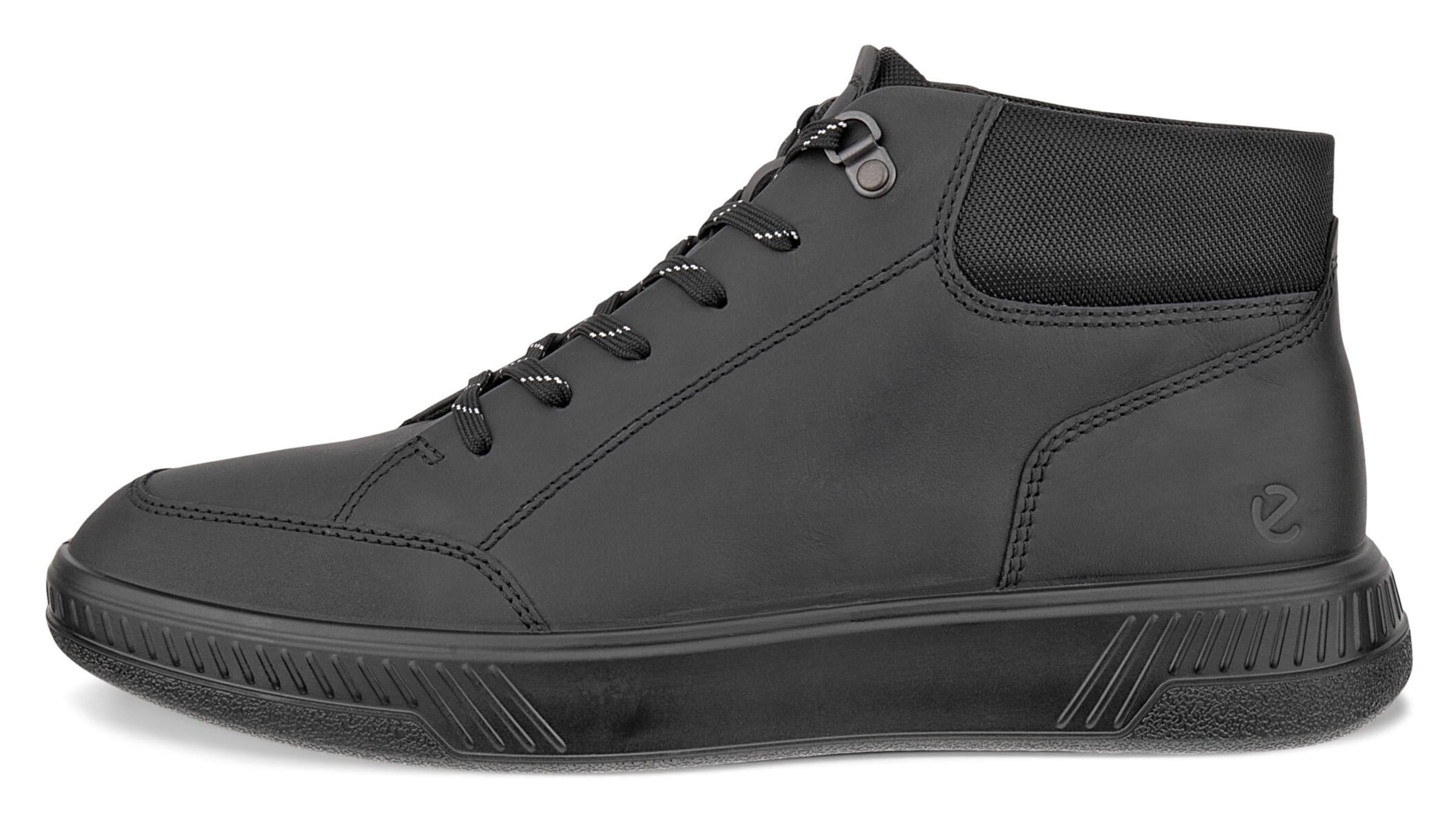 ECCO High-Top Sneakers in Black: front