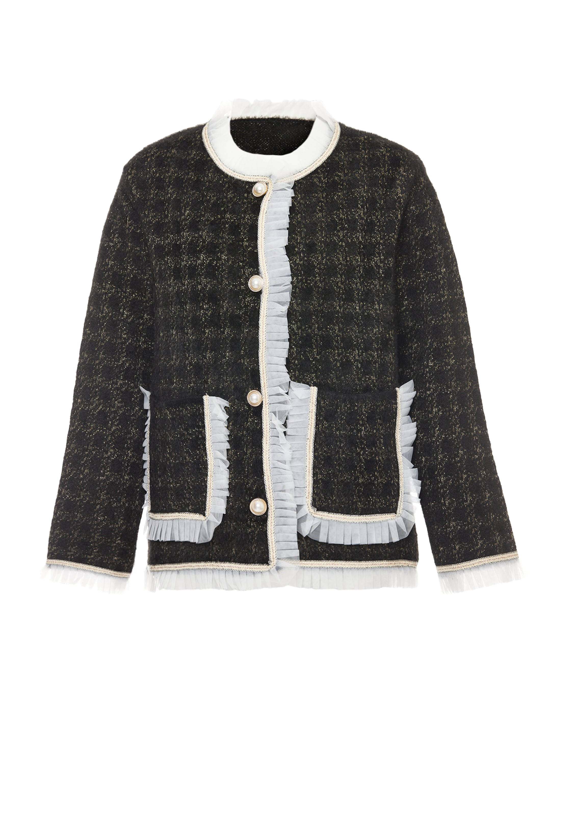 ZITHA Gebreid vest in Zwart: voorkant