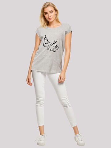 F4NT4STIC Shirt 'Dinosaurier Sinoceratops Skull' in Grijs