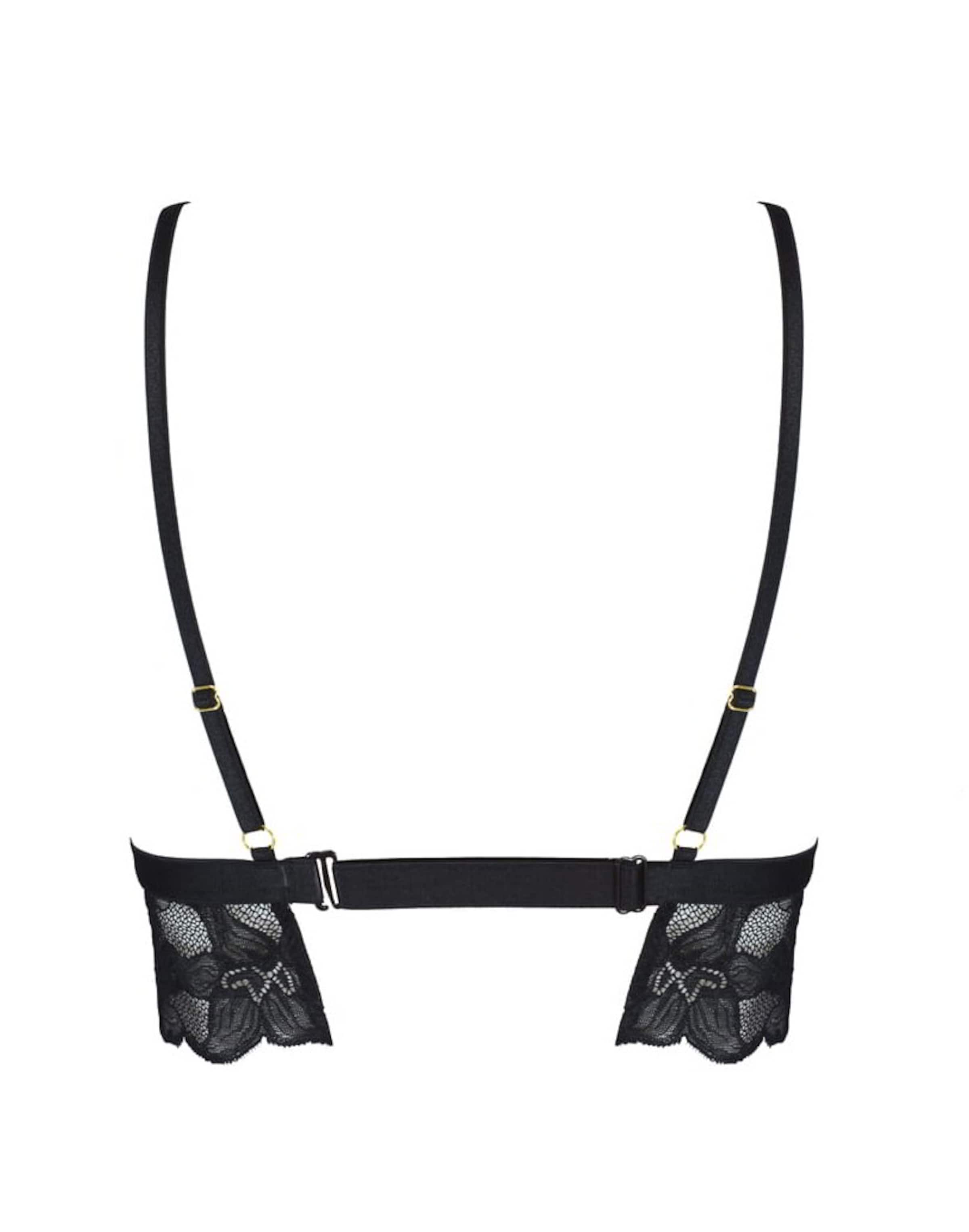 WHITE RVBBIT Bralette Bra 'Mad Cat No. 12' in Black