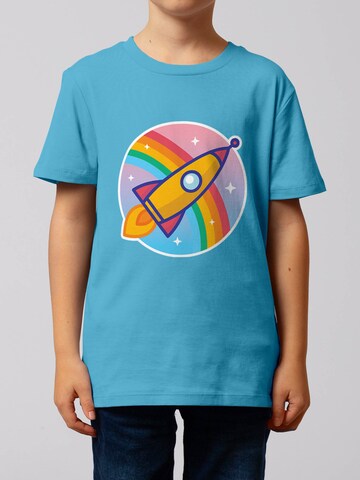T-Shirt 'Cartoon Rakete' watabout.kids en bleu : devant