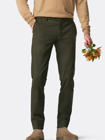 MEYER Regular Chino trousers 'Lupus' in Green: front