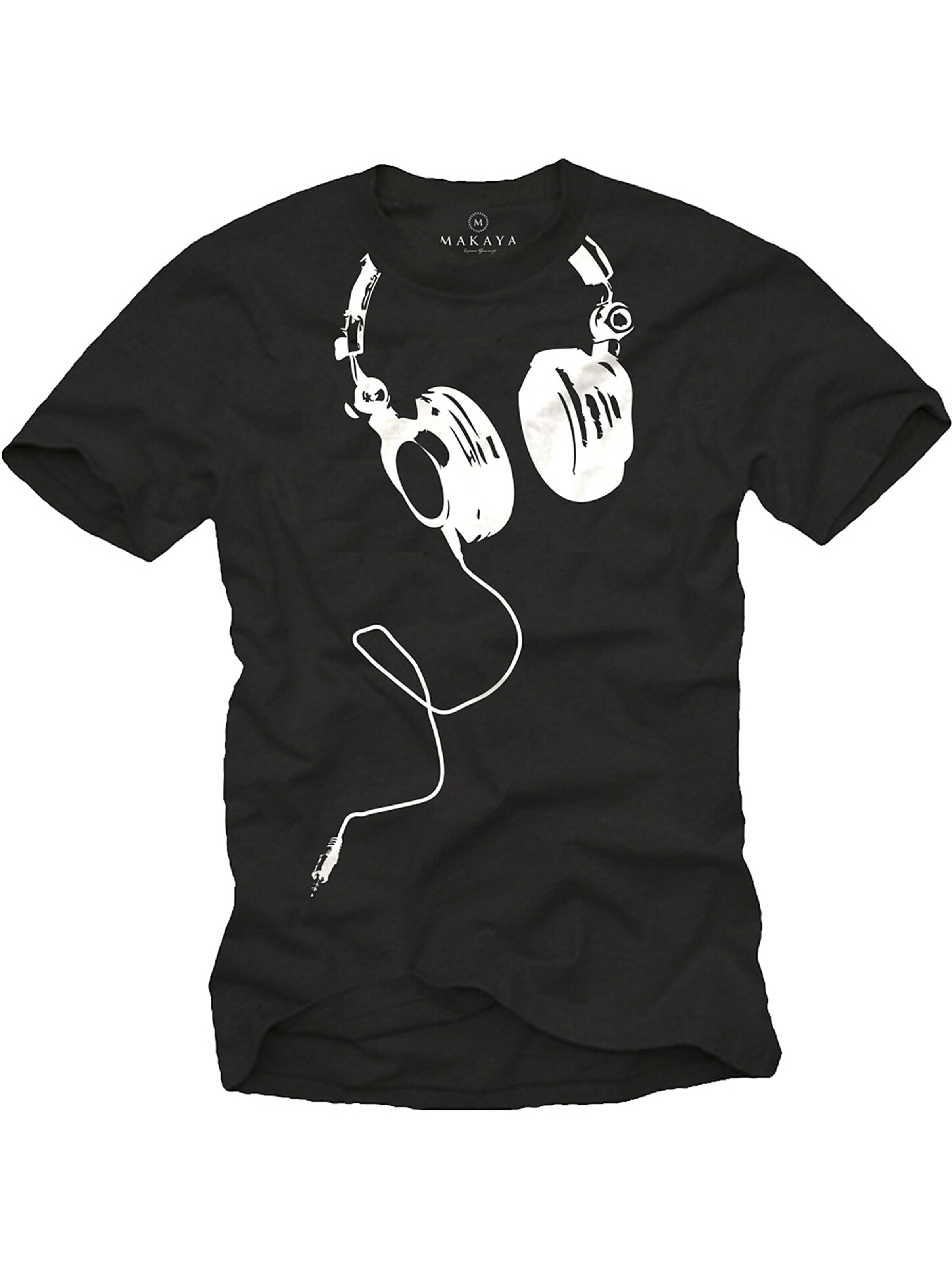 MAKAYA Shirt 'Kopfhörer' in Black: front