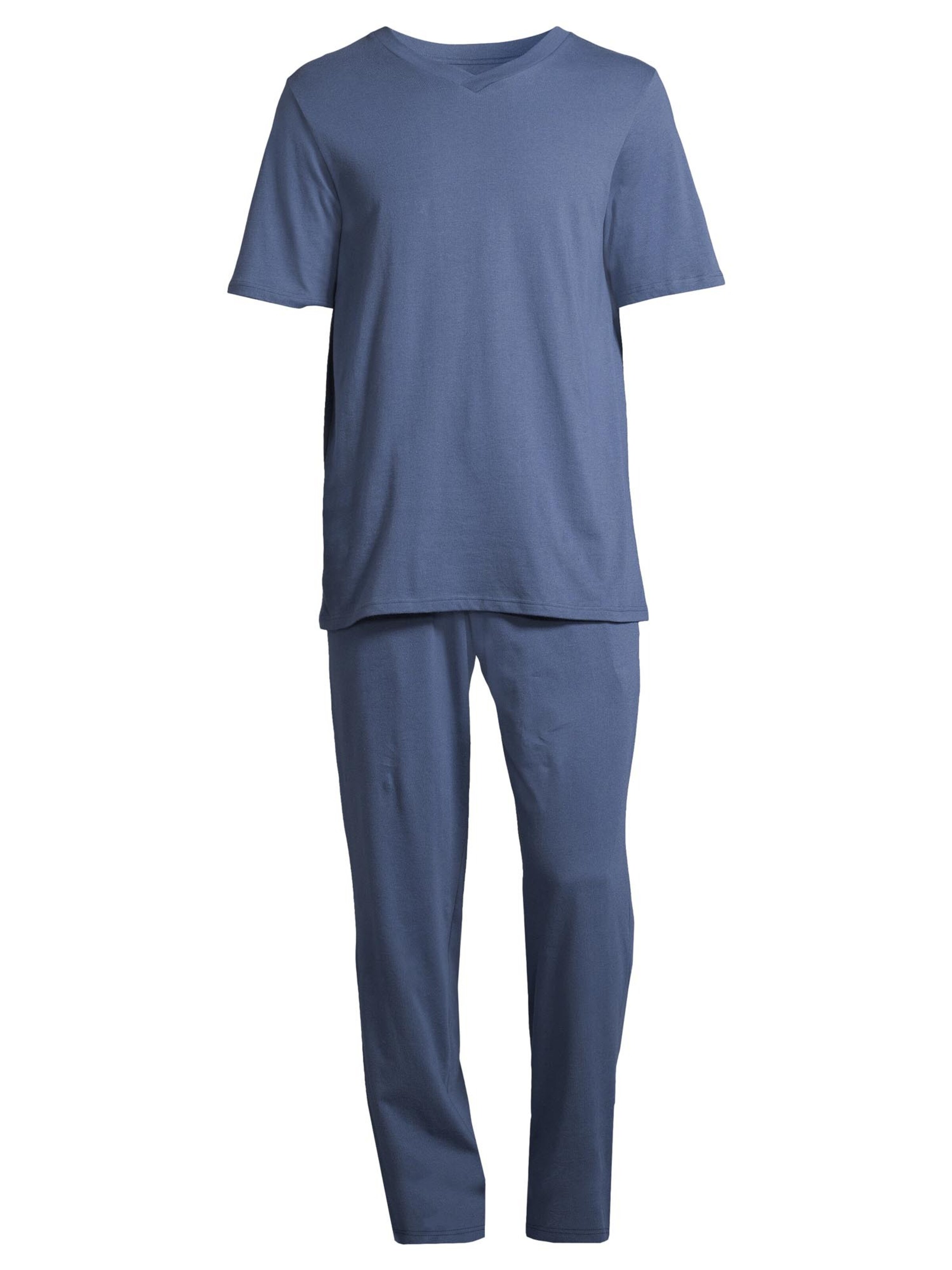 SCHIESSER Pyjama kort 'Night & Home' in Blauw: voorkant