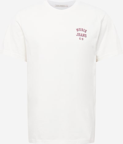 Nudie Jeans Co T-shirt 'Roy' i roströd / vit, Produktvy