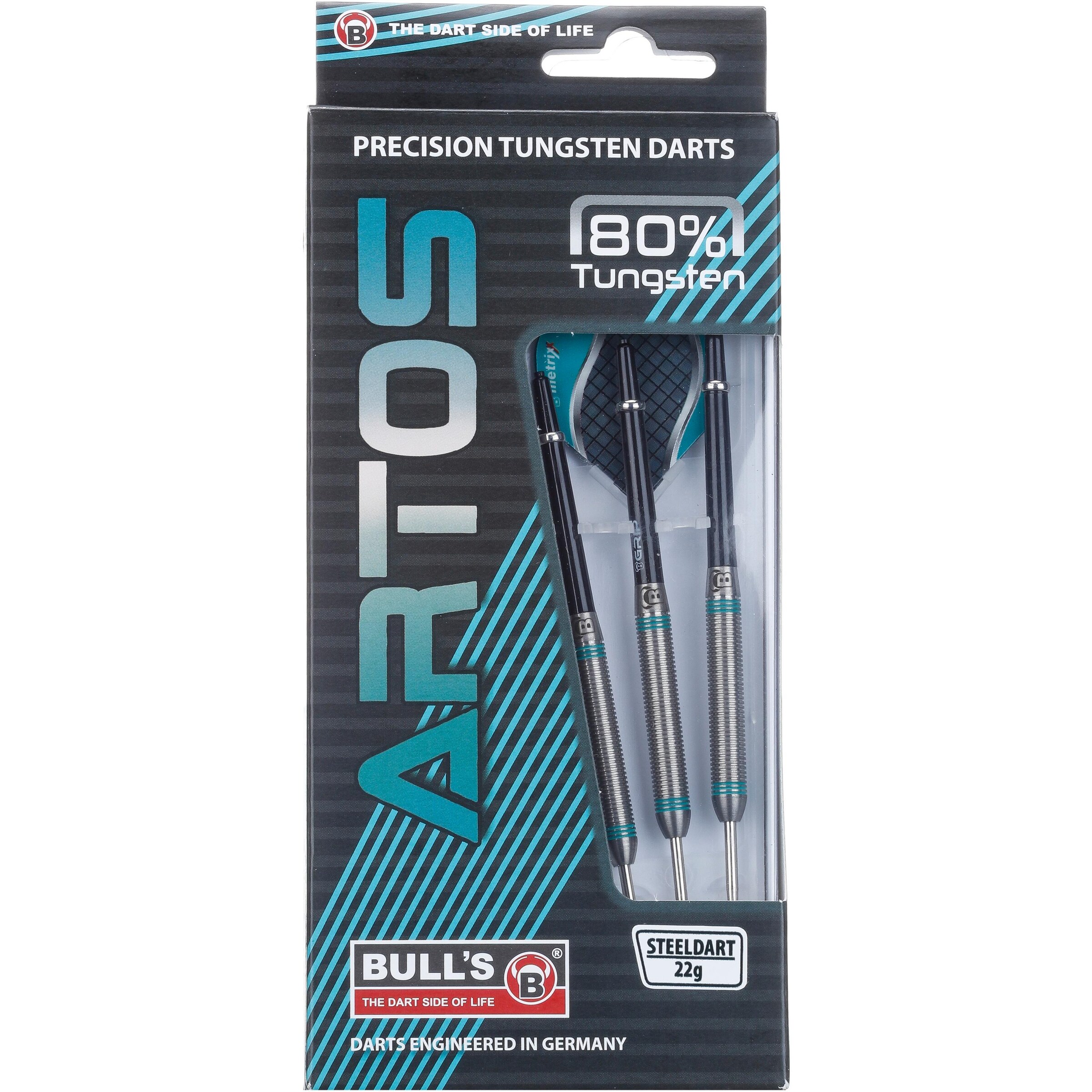 BULL'S Dartpfeil 'Artos' in Silber: Vorderseite