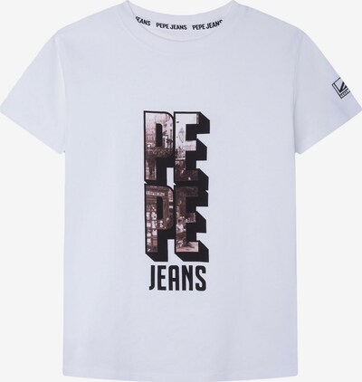 Pepe Jeans T-Shirt 'CARTER' in schlammfarben / schwarz / weiß, Produktansicht