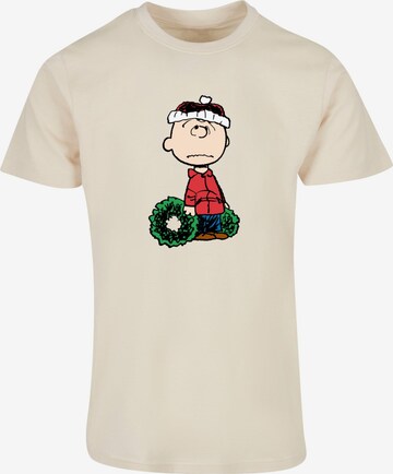 Merchcode Shirt 'Peanuts Wreath' in Beige: voorkant