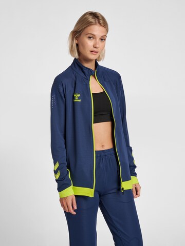 Hummel Sports sweat jacket in Blue: front