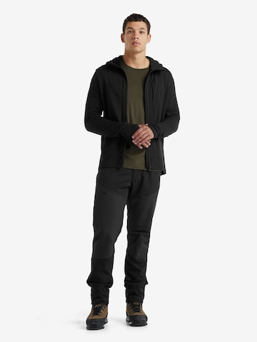 ICEBREAKER Athletic Zip-Up Hoodie 'Quantum III' in Black