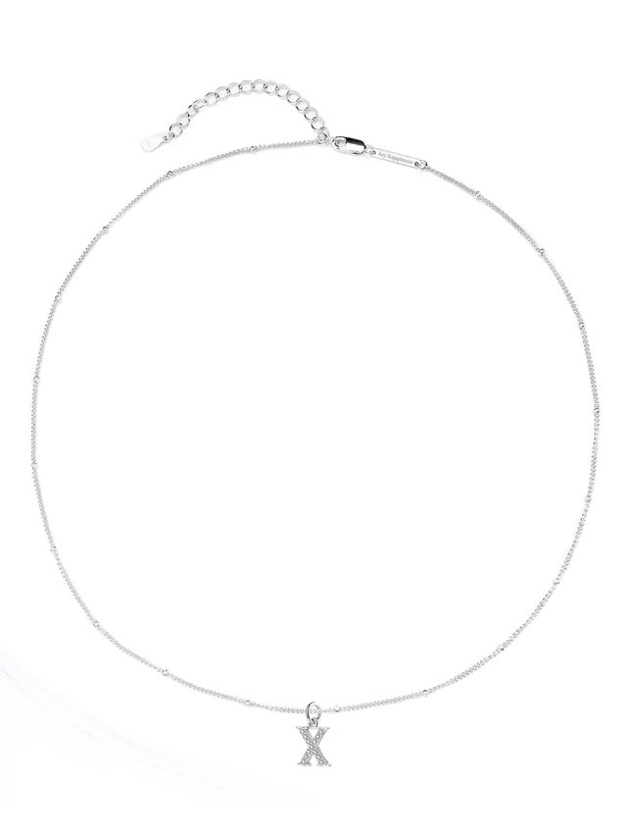 Hey Happiness - Cadena 'Letter X' en plata: frente