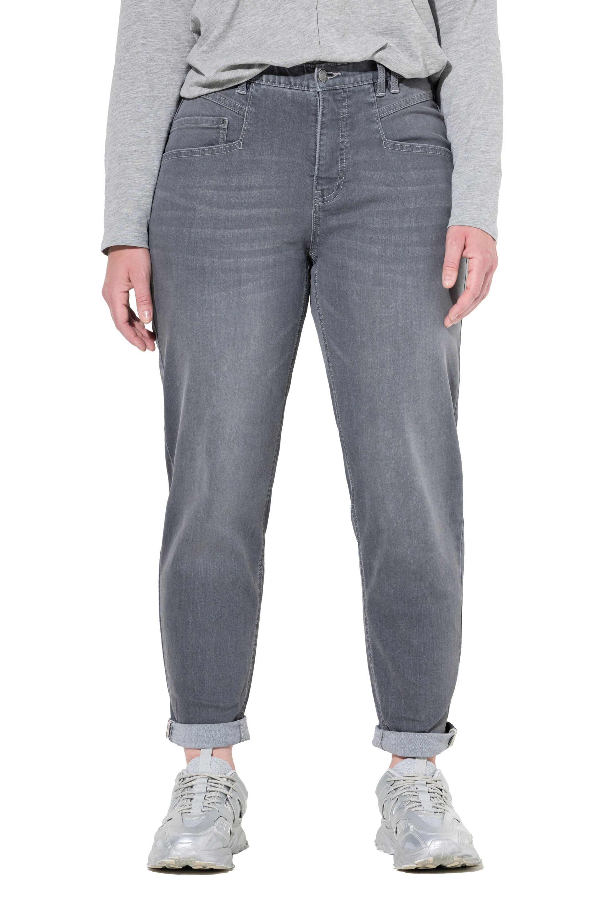 LAURASØN Slimfit Jeans in Grijs: voorkant