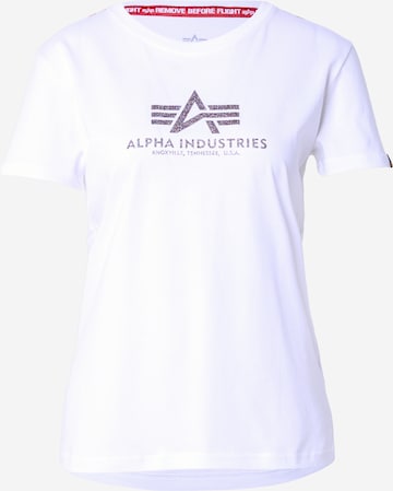 T-shirt ALPHA INDUSTRIES en blanc : devant