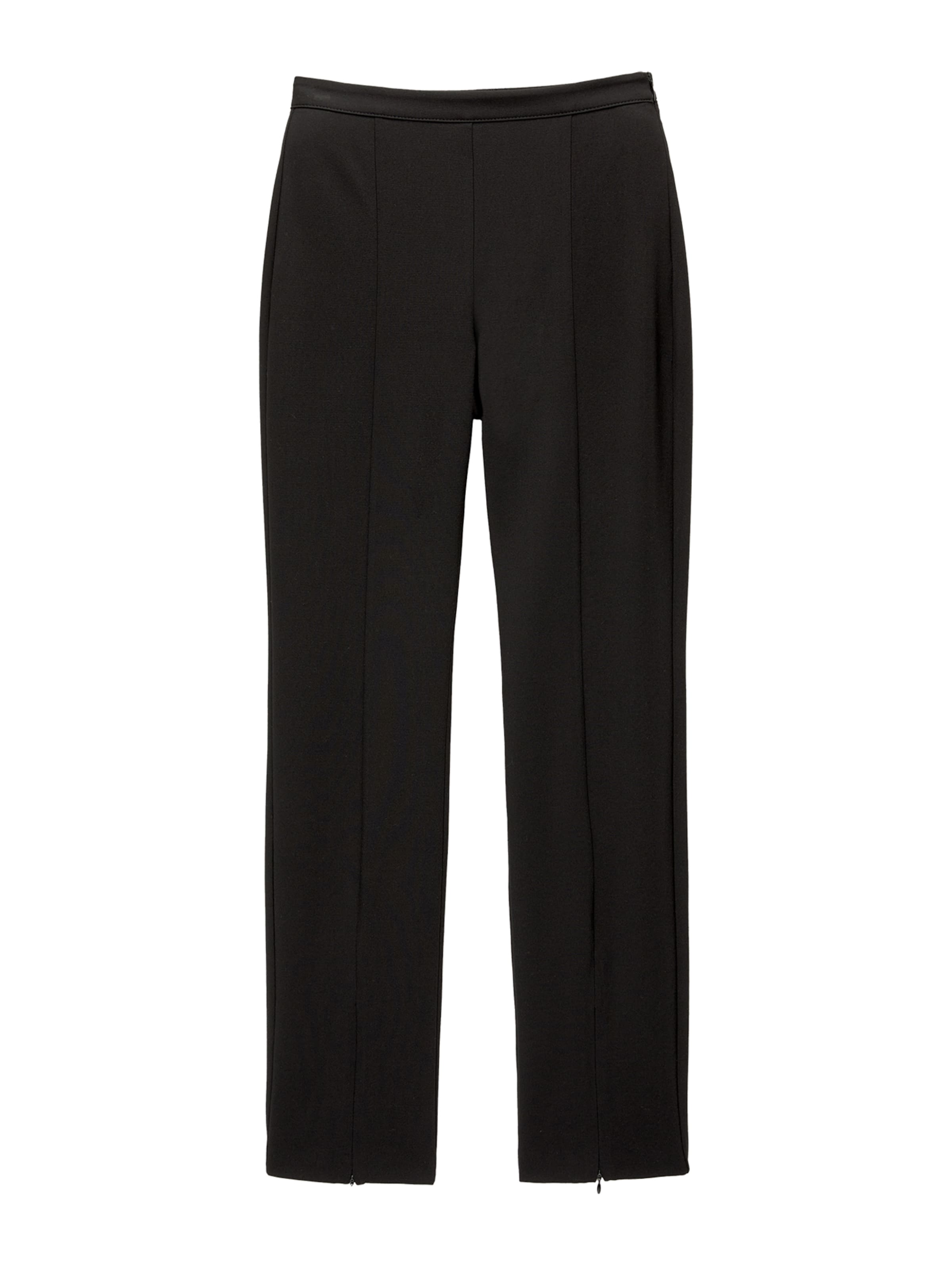Pull&Bear Regular Trousers in Black: front
