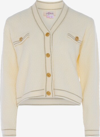 aleva Knit Cardigan in White: front