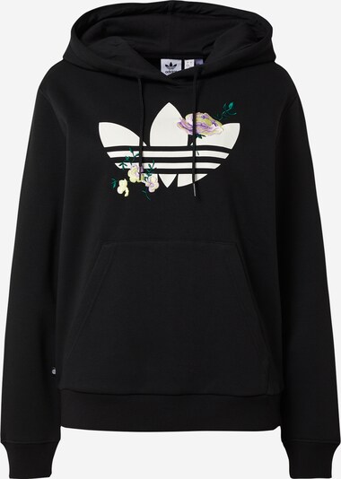ADIDAS ORIGINALS Sweatshirt 'Flower Embroidery' em verde / lilás / preto / branco, Vista do produto