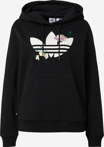 ADIDAS ORIGINALS Sweatshirt 'Flower Embroidery' in Black: front