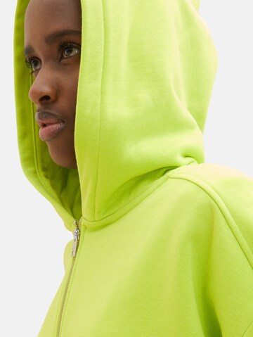 TOM TAILOR DENIM Zip-Up Hoodie in Lime | ABOUT YOU