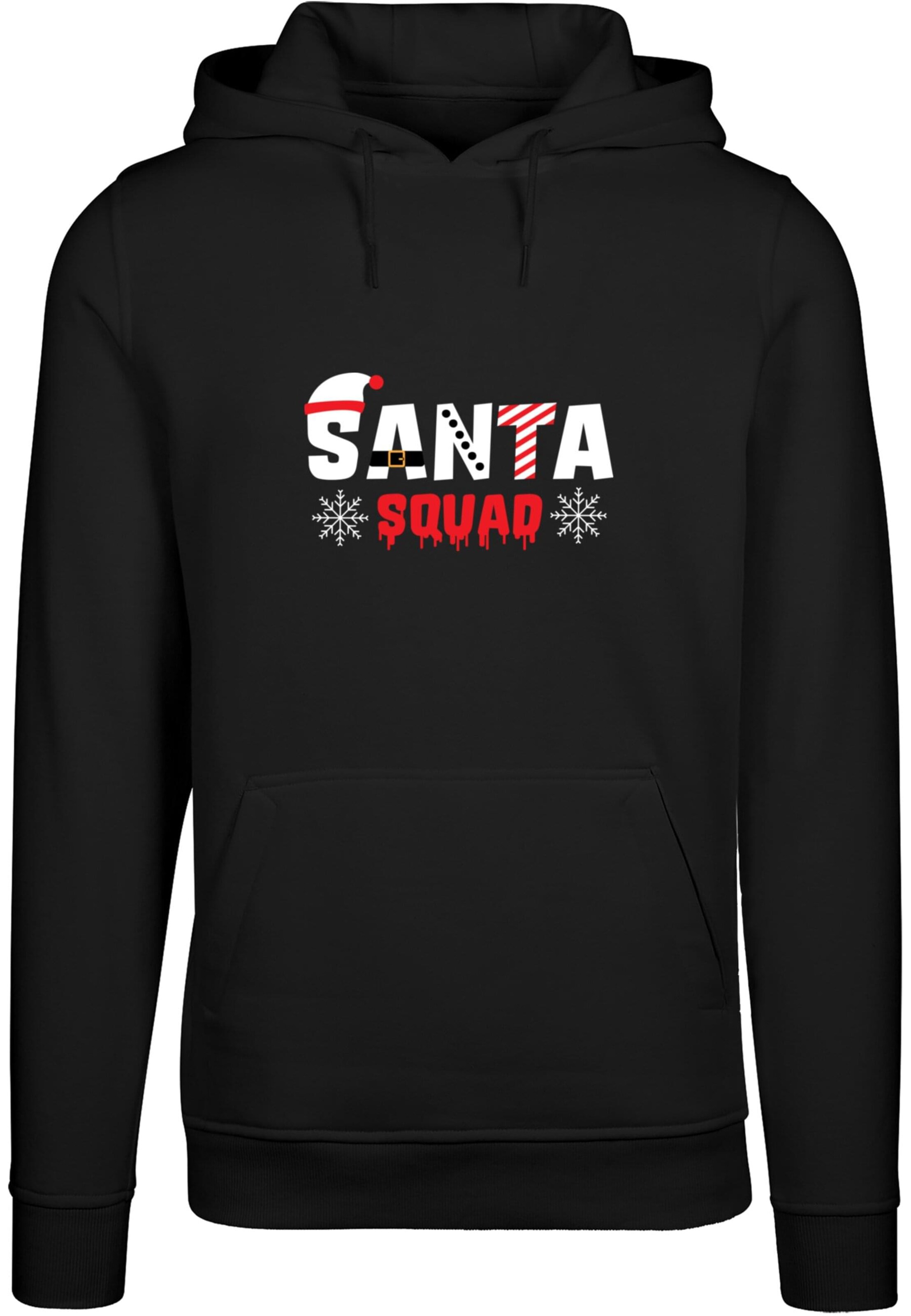 Merchcode Sweatshirt ' Santa Squad' in Black: front