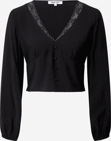 ABOUT YOU Pluus 'Mette Blouse', värv must: eest vaates