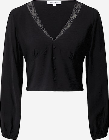 ABOUT YOU Blus 'Mette Blouse' i svart: framsida