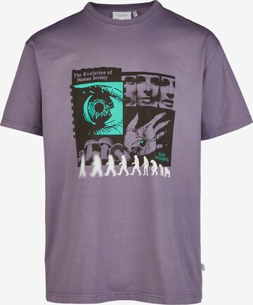 Cleptomanicx Shirt 'Evolution' in Purple: front