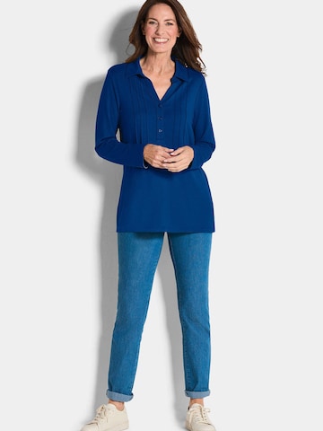 Goldner Shirt in Blau: Vorderseite