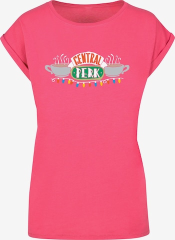 ABSOLUTE CULT Shirt 'Friends - Central Perk Christmas Lights' in Roze: voorkant