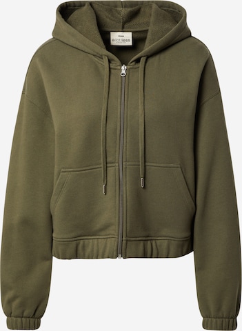 A LOT LESS Zip-Up Hoodie 'Joanna' in Green: front