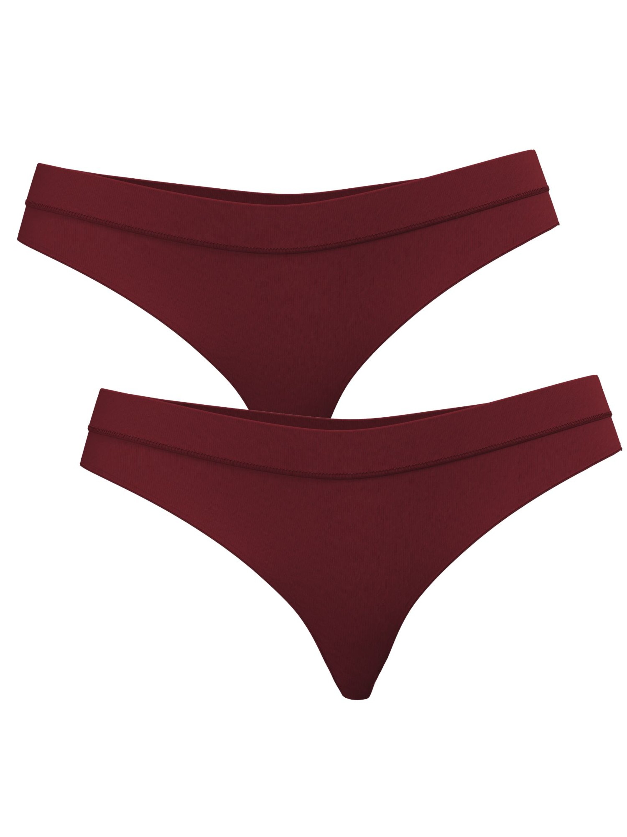 Albero Natur Thong '2er Pack Damen Bio Baumwoll String High Waist' in Red: front