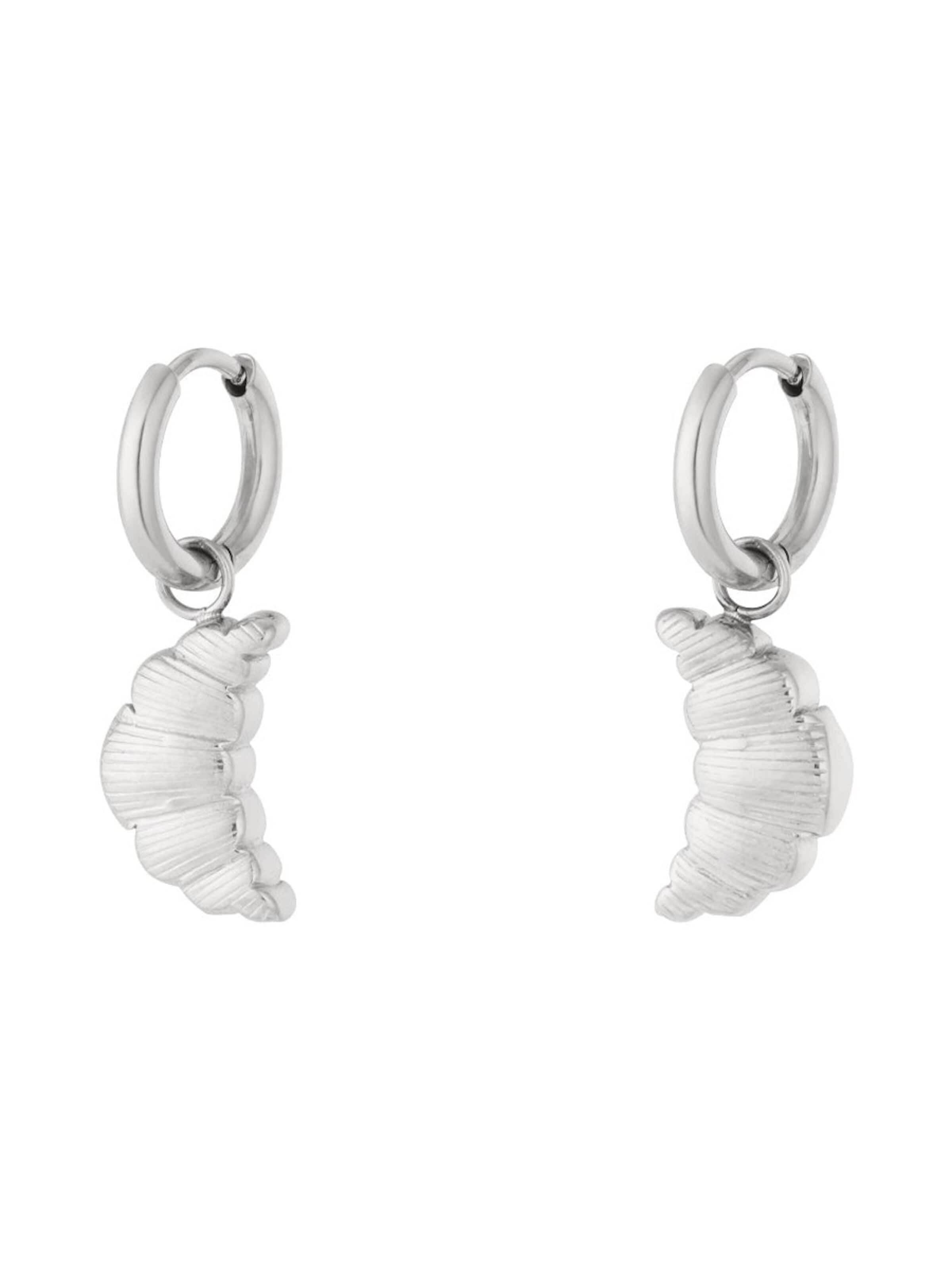 Boucles d'oreilles 'BONJOUR' Cala Rose en argent : devant