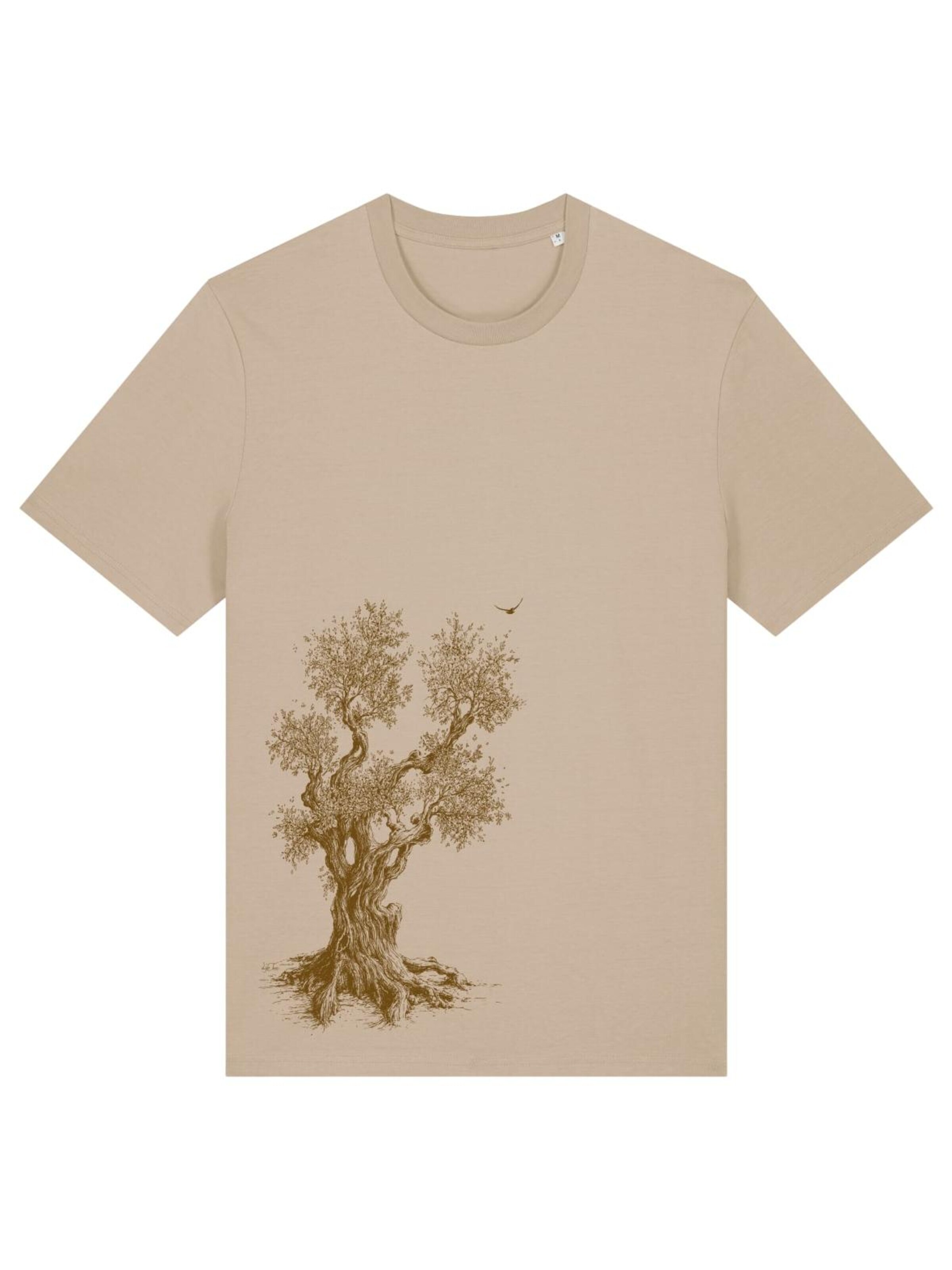 Life-Tree Shirt 'Organic Fairwear Olive Tree' in Beige: front