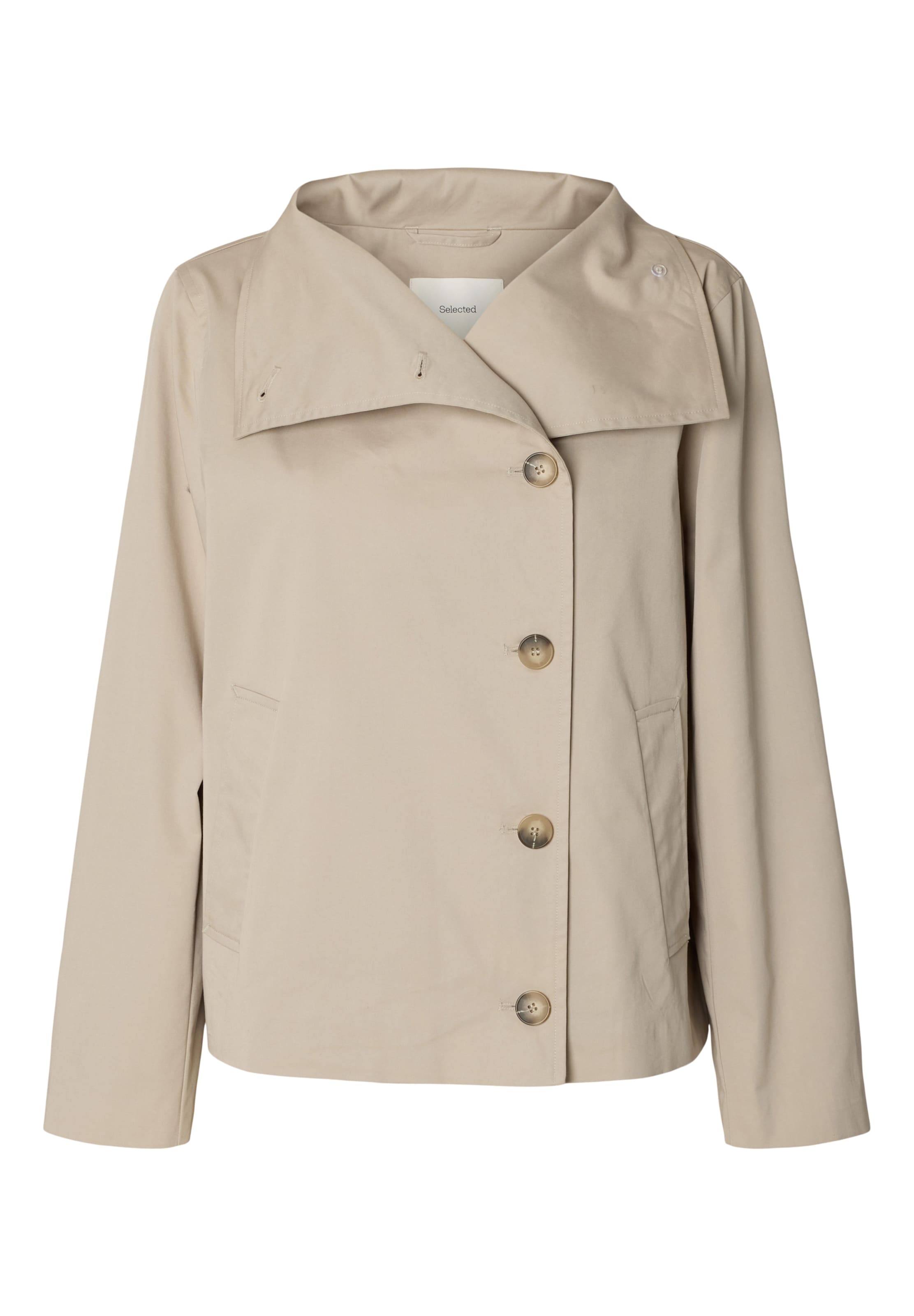 Manteau mi-saison SELECTED en gris : devant
