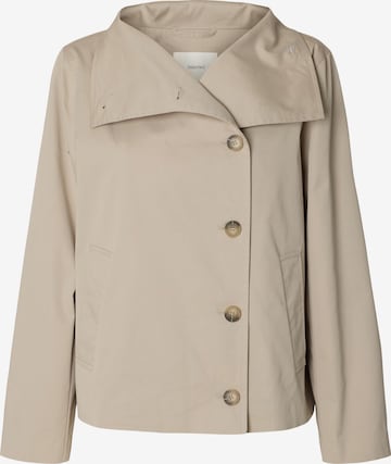 Manteau mi-saison SELECTED en gris : devant