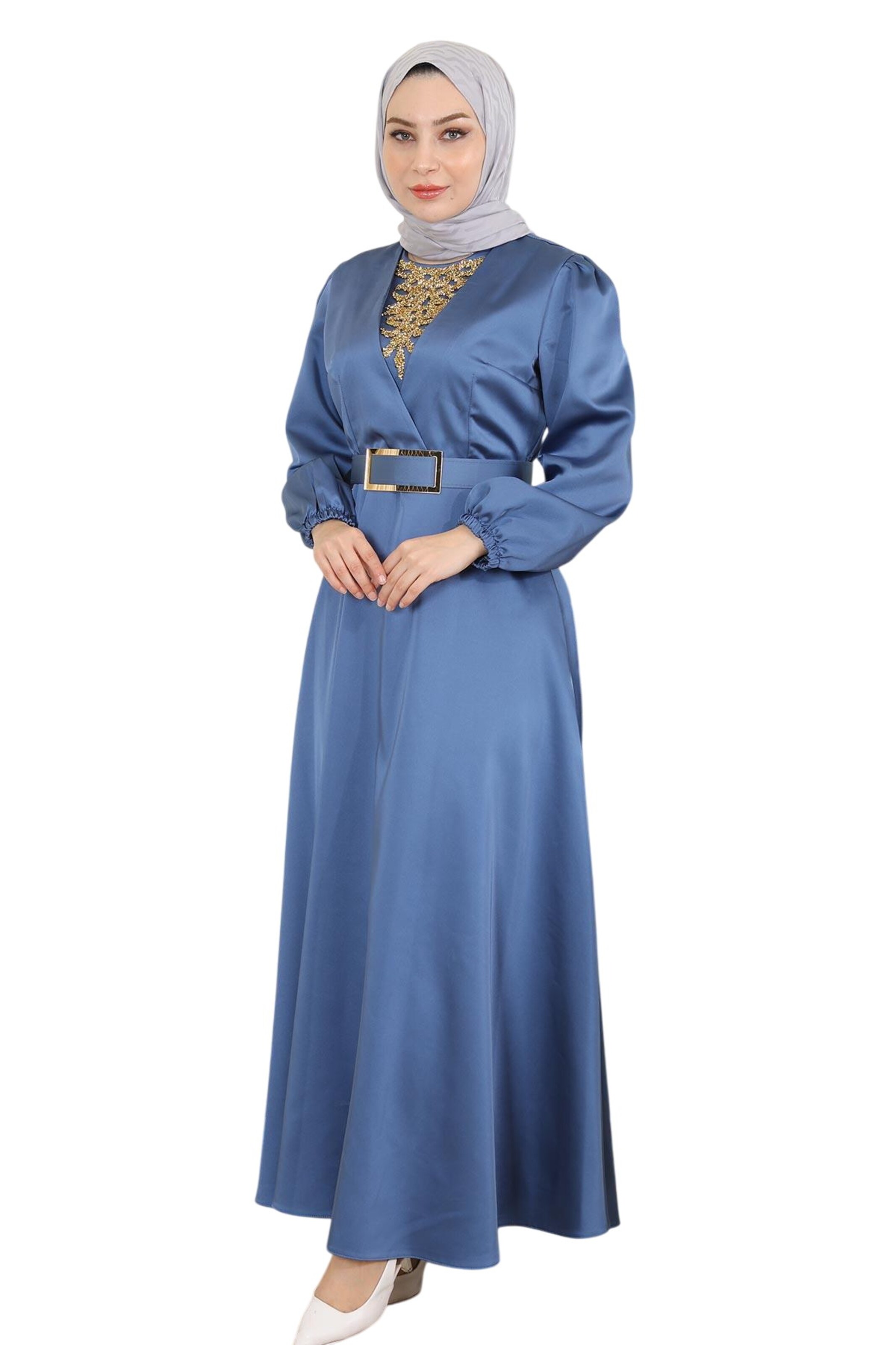 MODAMIHRAM Avondjurk in Blauw: voorkant