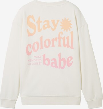 Sweat-shirt TOM TAILOR en blanc