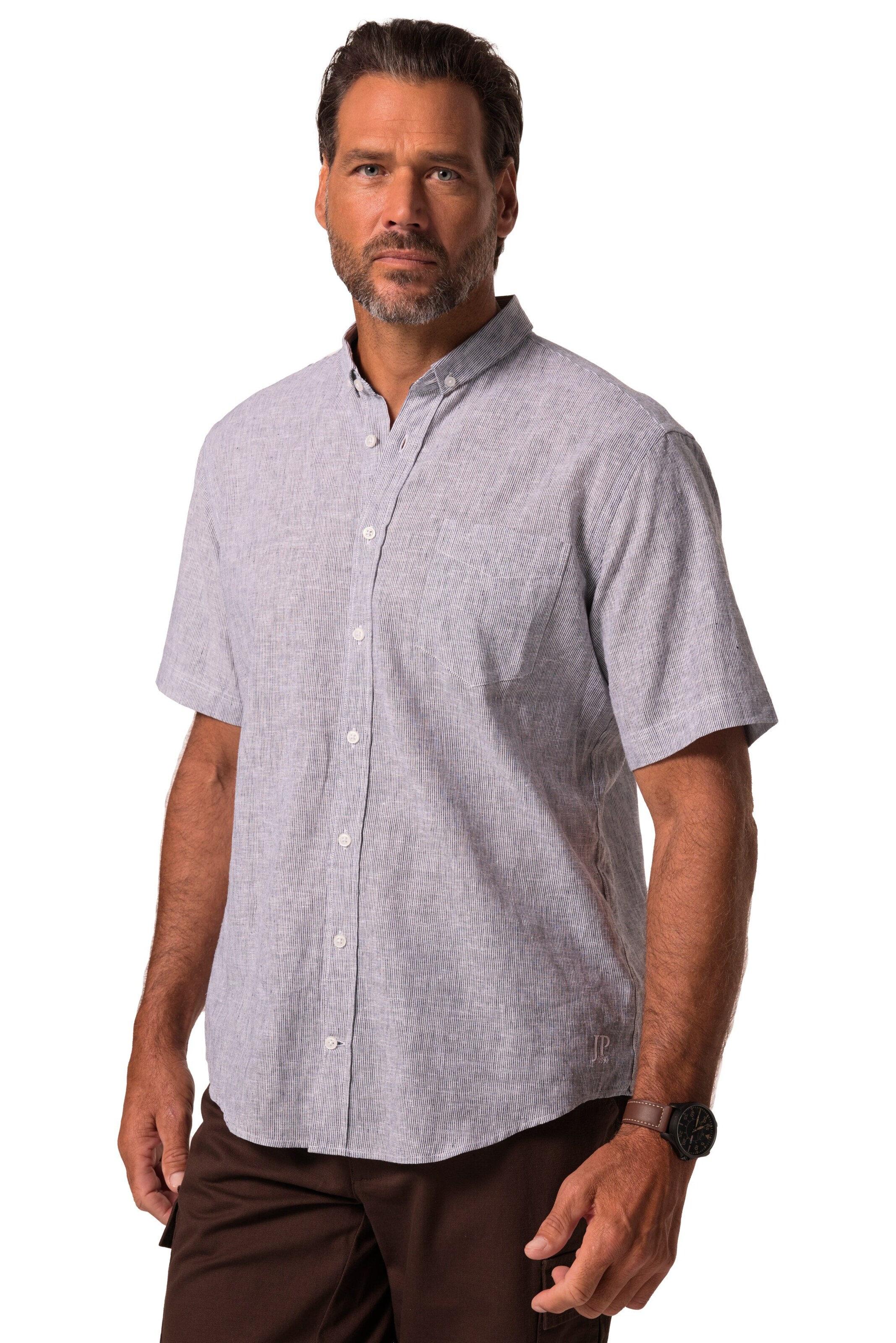 JP1880 Regular fit Overhemd in Blauw: voorkant