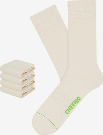 CHEERIO* Socken 'Best Friend 4P' in hellbeige / grün, Produktansicht