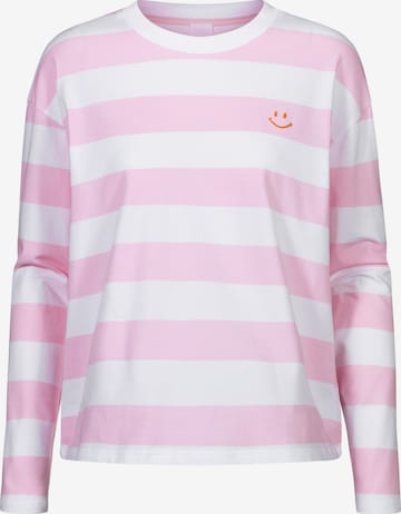 Mey Slaapshirt 'Streaked Lines' in Roze: voorkant