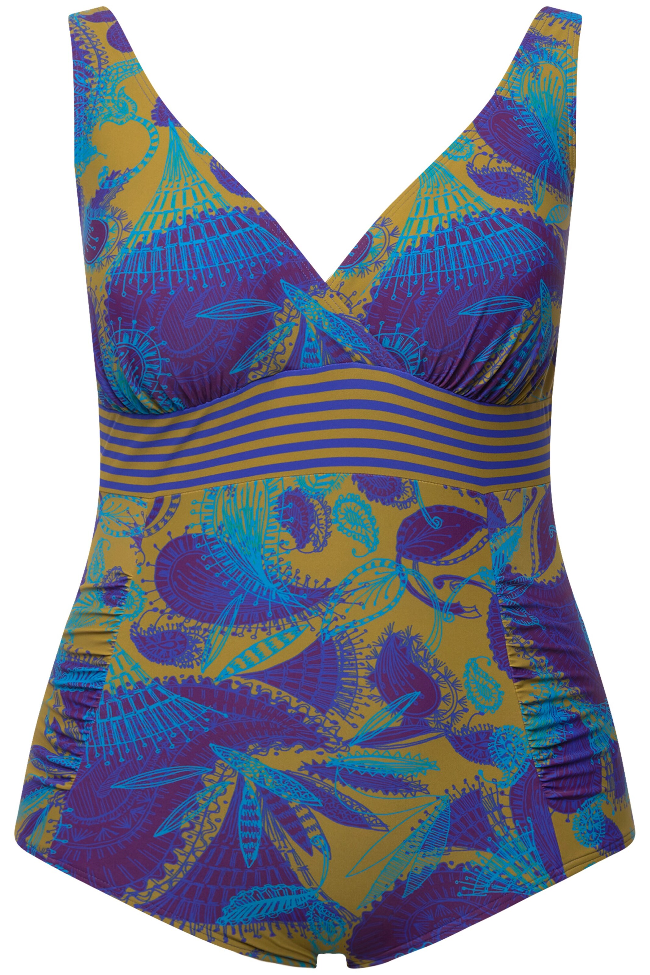 Bustier Maillot de bain Ulla Popken en bleu : devant