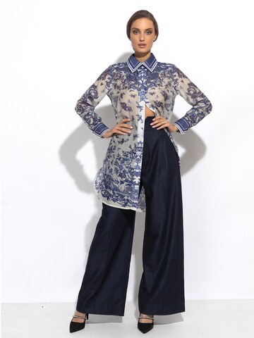 JIORO Shirt 'ASIA SKY' in Blue