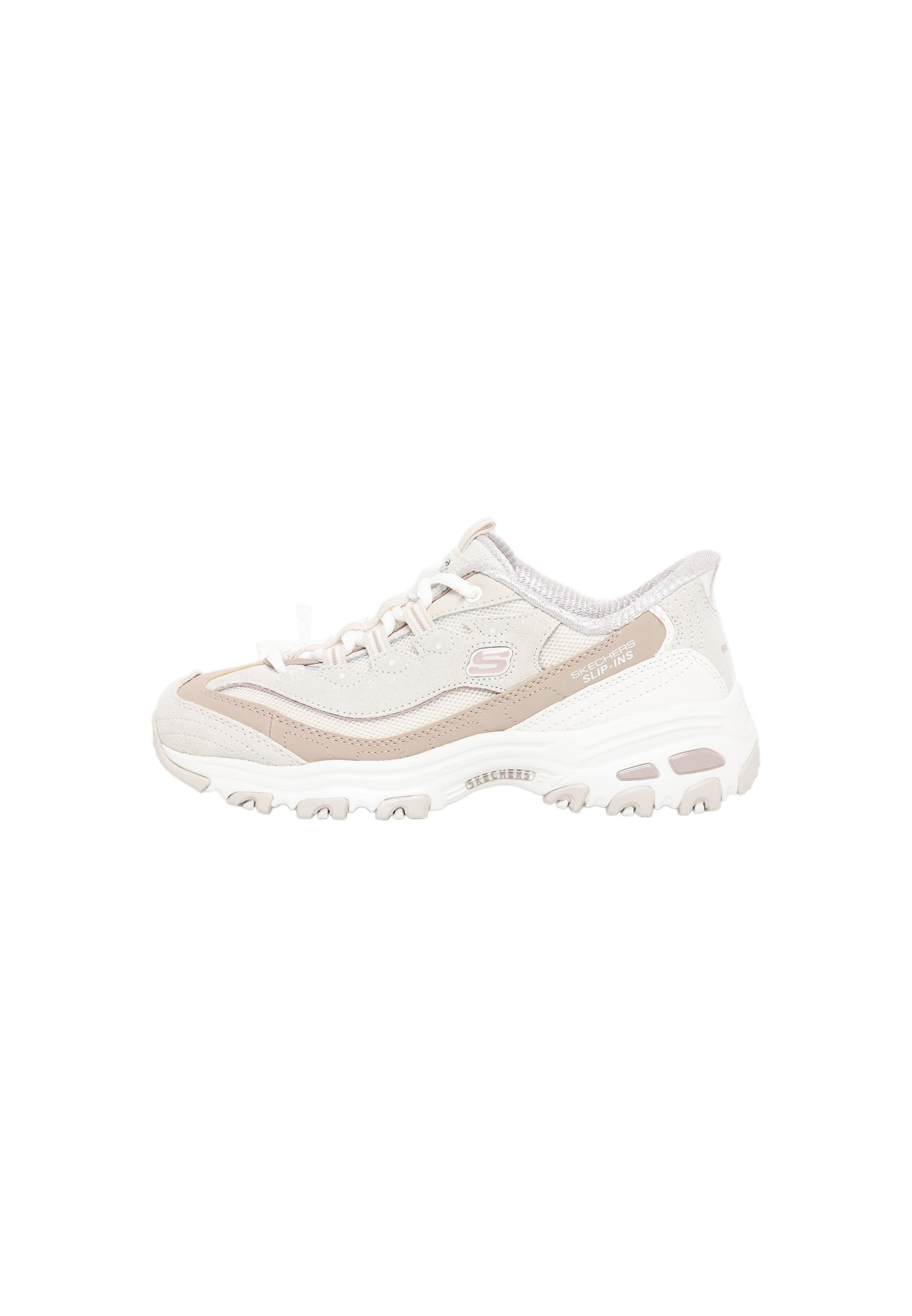 SKECHERS Slip-on 'D LITES-VINTAGE HAZE' in Wit: voorkant