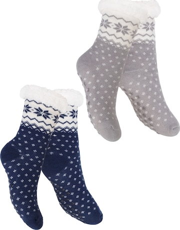 footstar Socken 'Haussocken' in Blau: Vorderseite