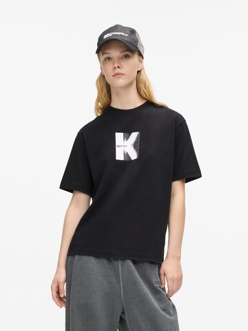 KARL LAGERFELD JEANS Тениска в черно: отпред