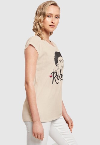 T-shirt 'Rebel' Merchcode en beige